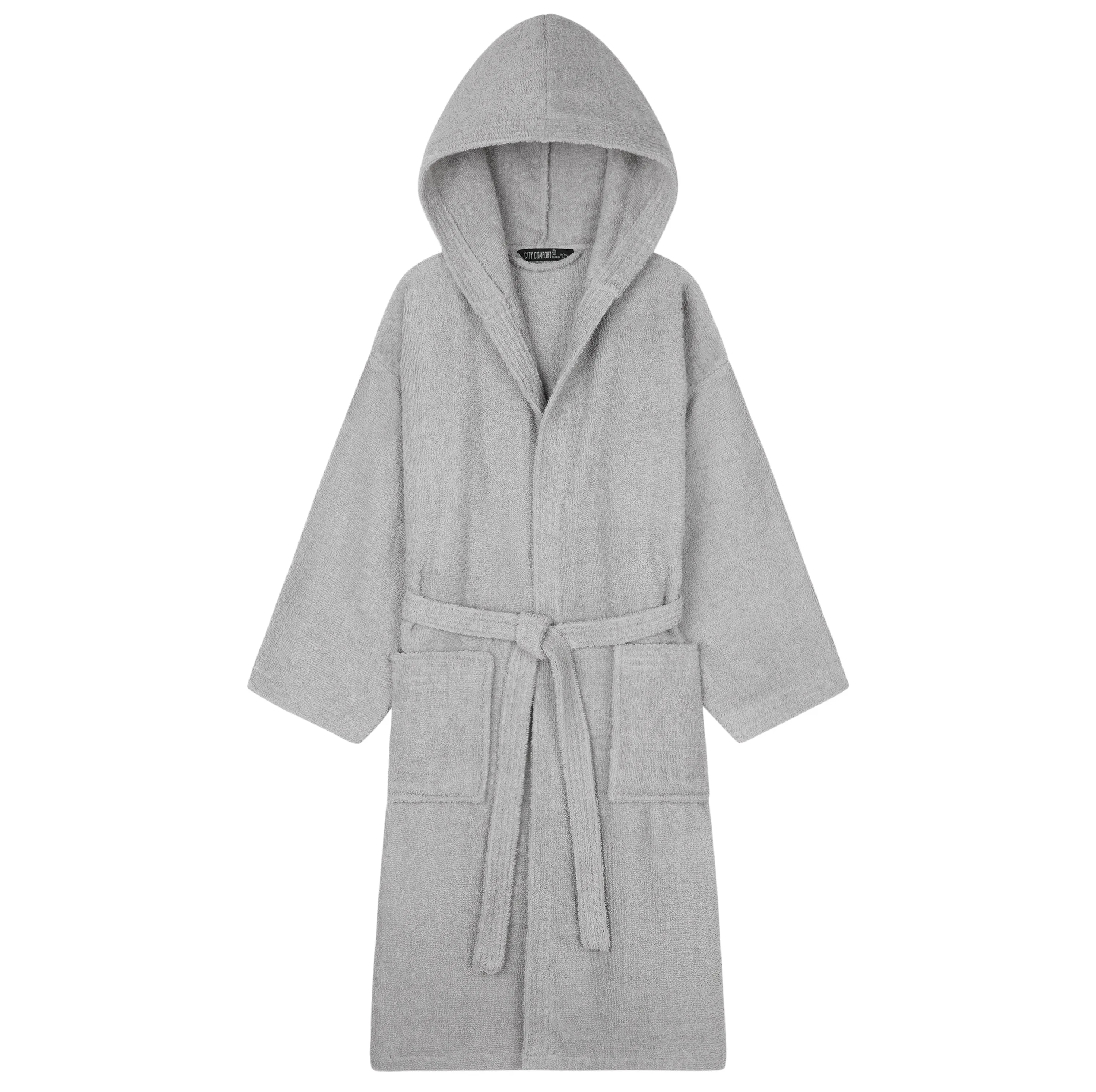 Hooded Bath Robes for Women - Absorbent Cotton Terry Towelling Bathrobe