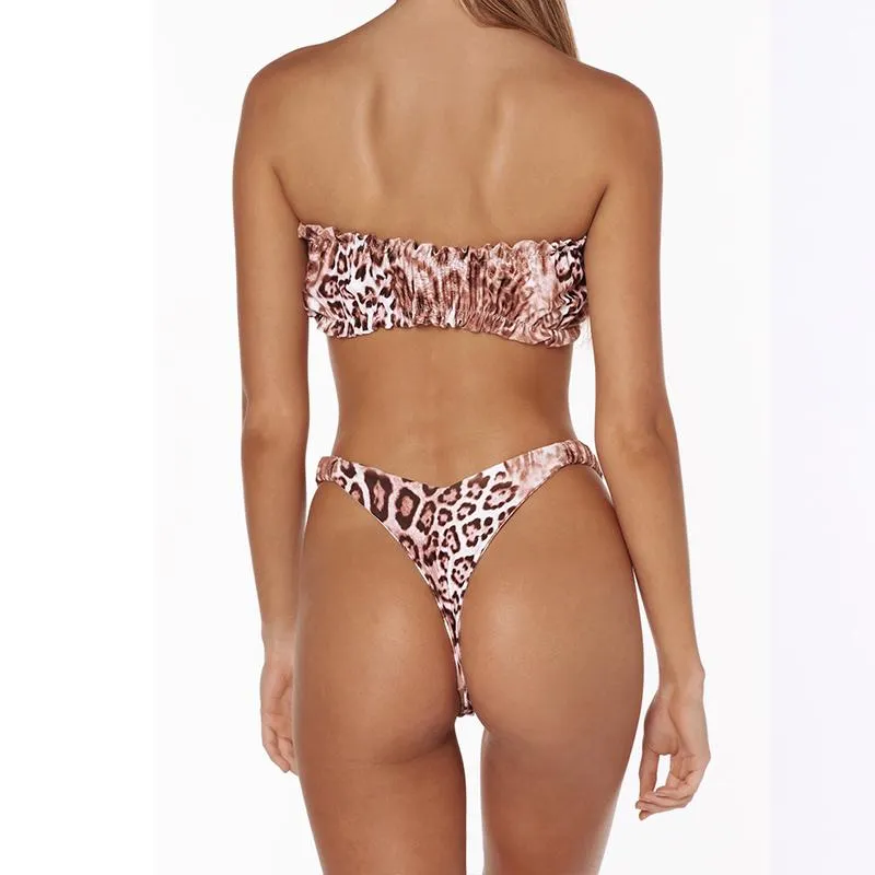 Hot Plain Flapper Thong Bottom Tube Bikinis