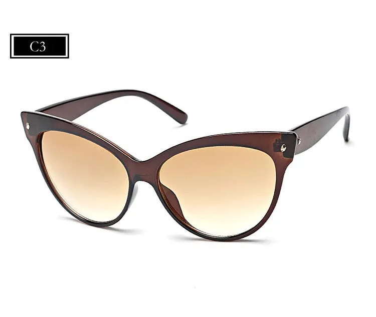 Hot Sell New Designer Women Glasses Inspired Sun Glasses Cateye Women Oversize Cat Eye Celebrity Sunglasses