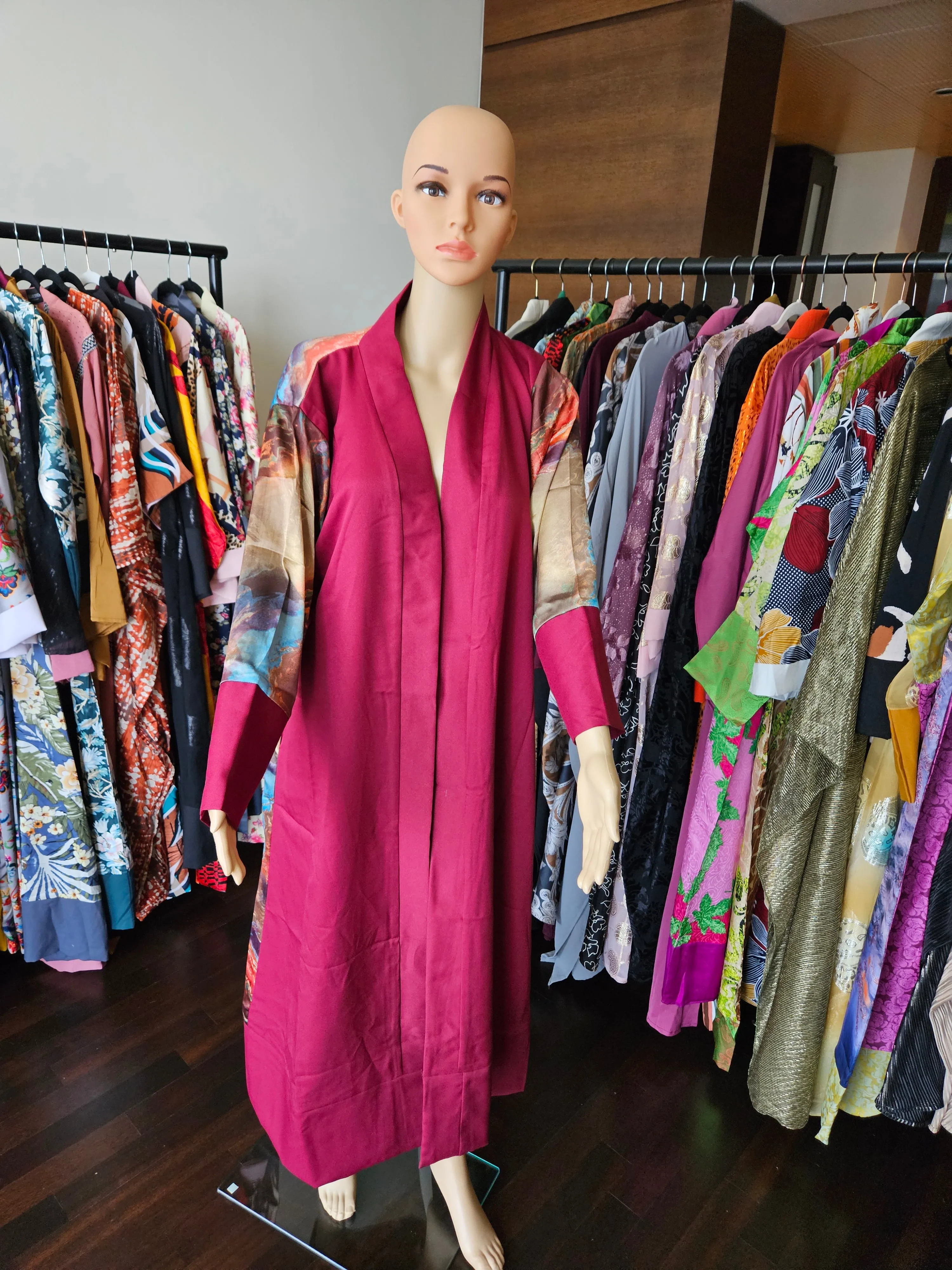 Jordyn burgundy robe