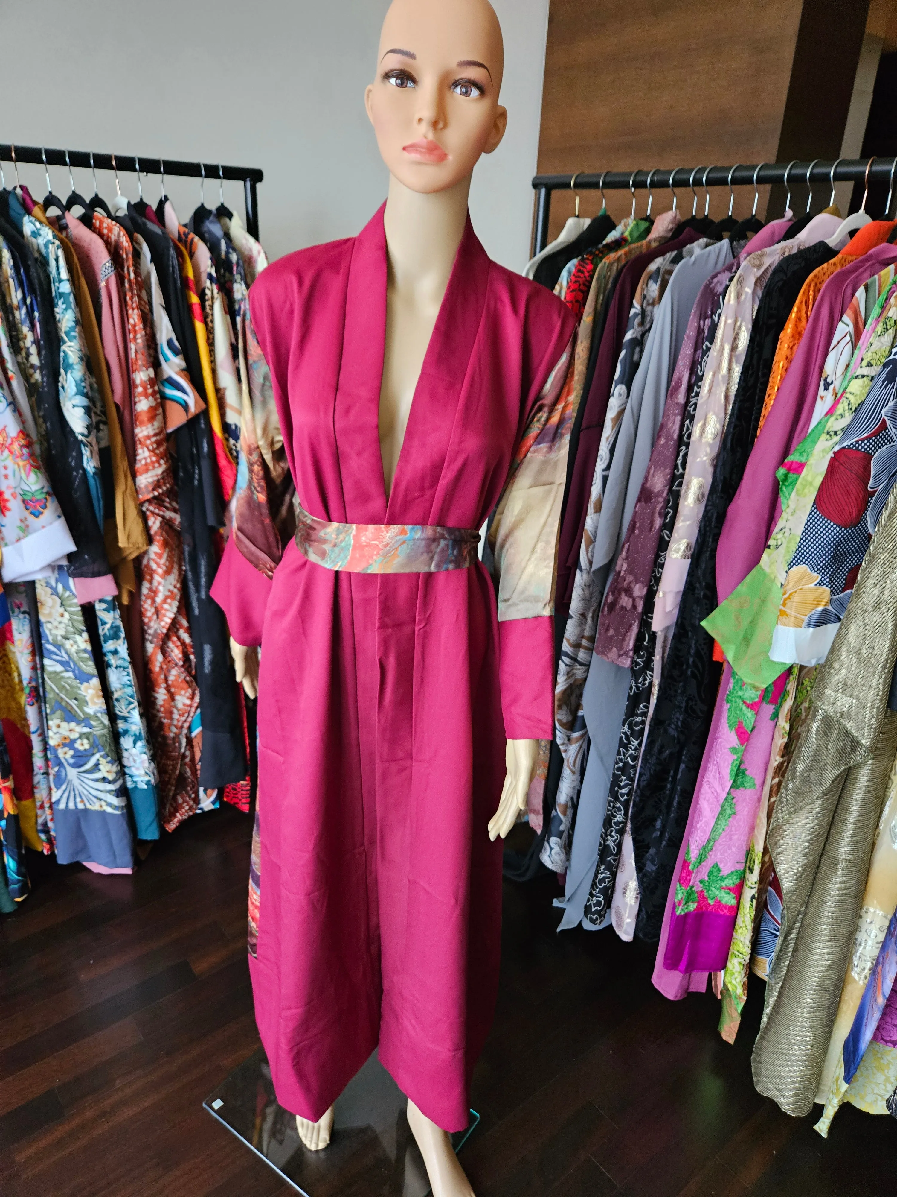 Jordyn burgundy robe