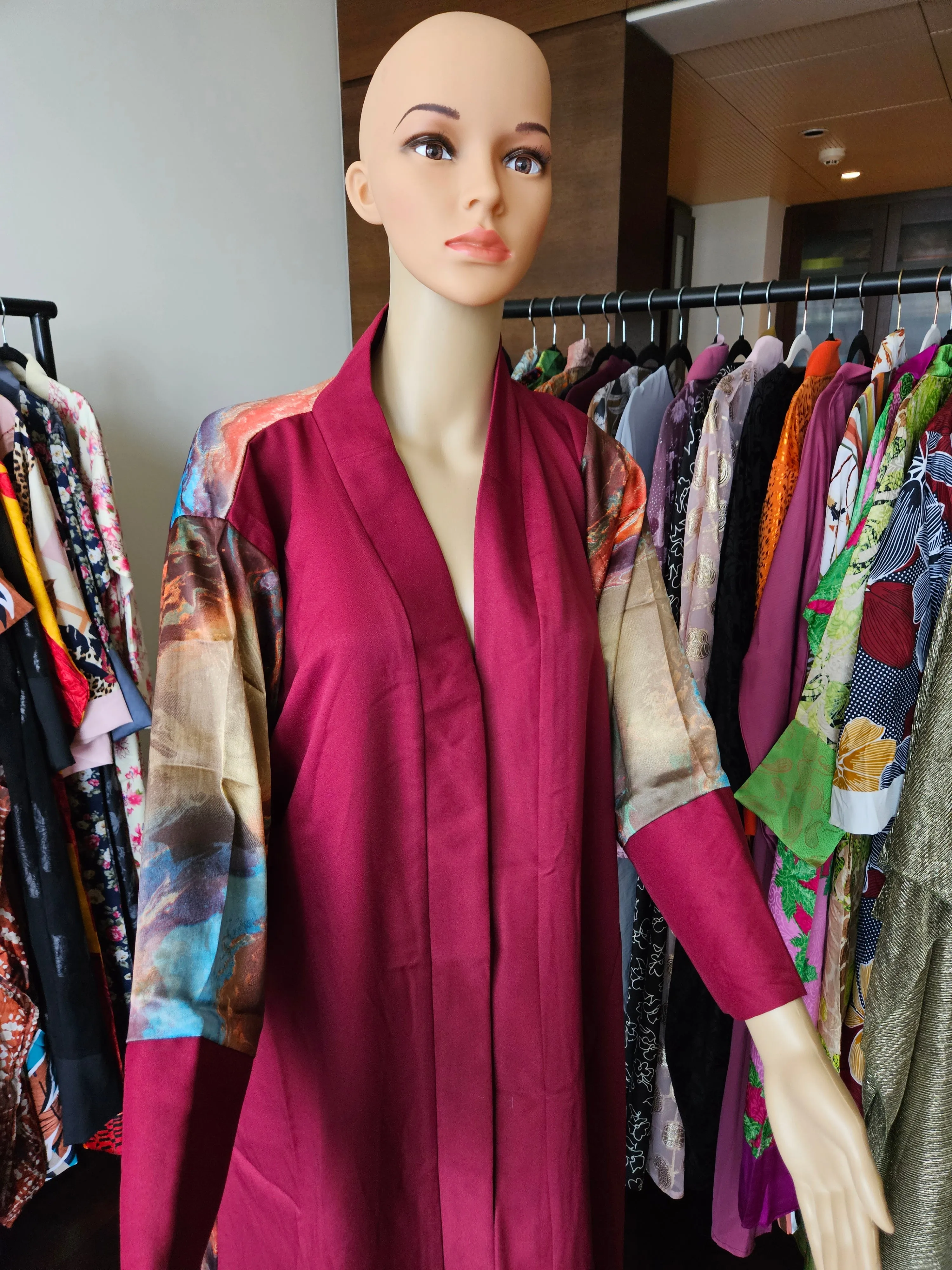 Jordyn burgundy robe