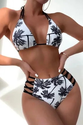 Leaf Print Smart Cutout Bikini