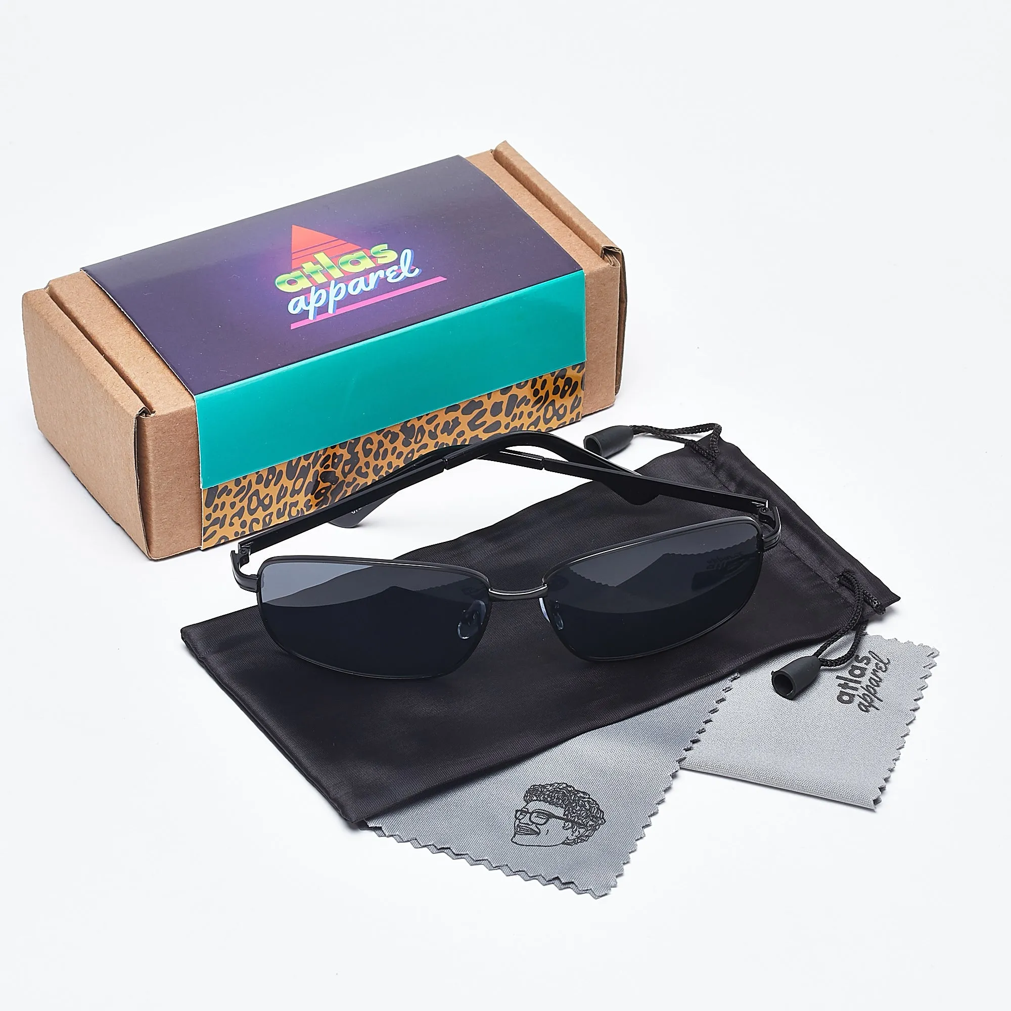 LUKAS (Size 62) UV-Protected Mens Rectangular Sunglasses