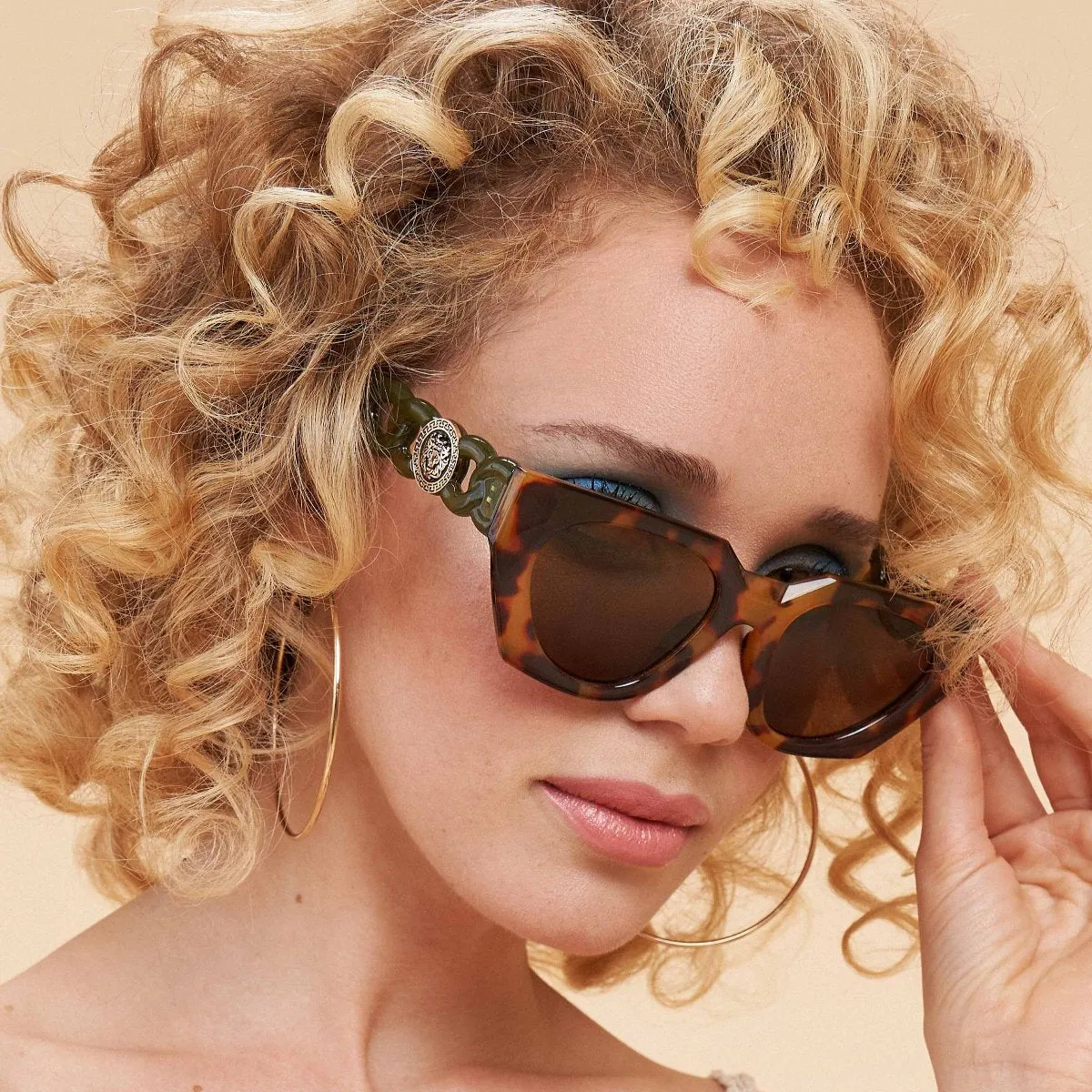 Luxe Zelia Tortoiseshell   Olive Sunglasses