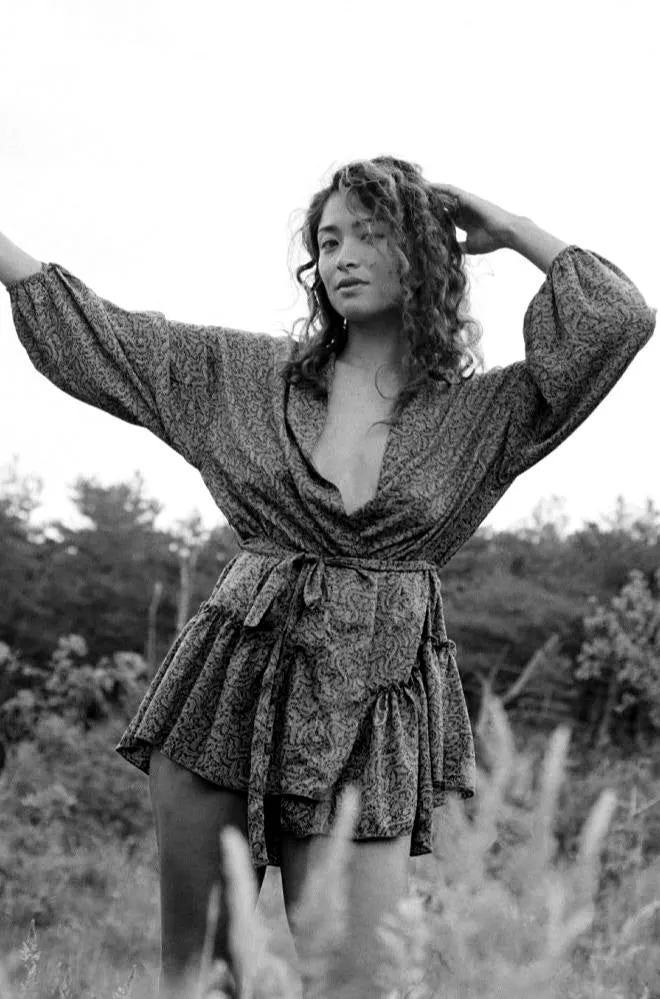 Lyon Silk Robe ~ ''Ebb and Flow''