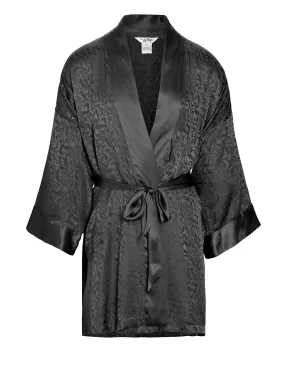 Men's Real Mulberry Silk Robe Kimono Short 38 Inch Long