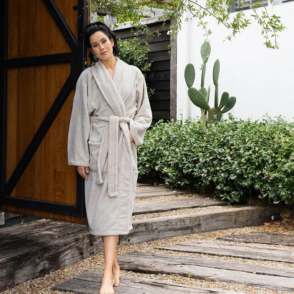 Microplush Bathrobe Stone