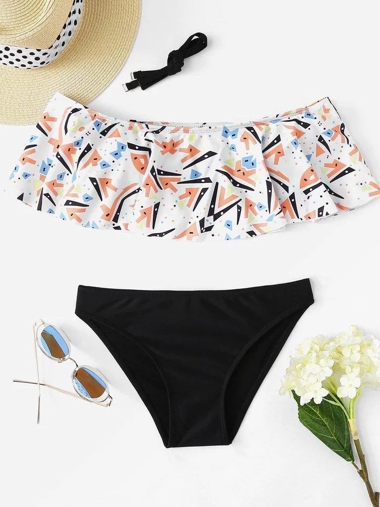 Mixed Print Bikini Set