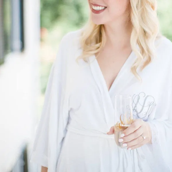 Monogrammed Jersey Lace Robe