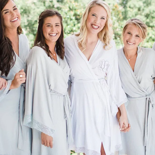 Monogrammed Jersey Lace Robe
