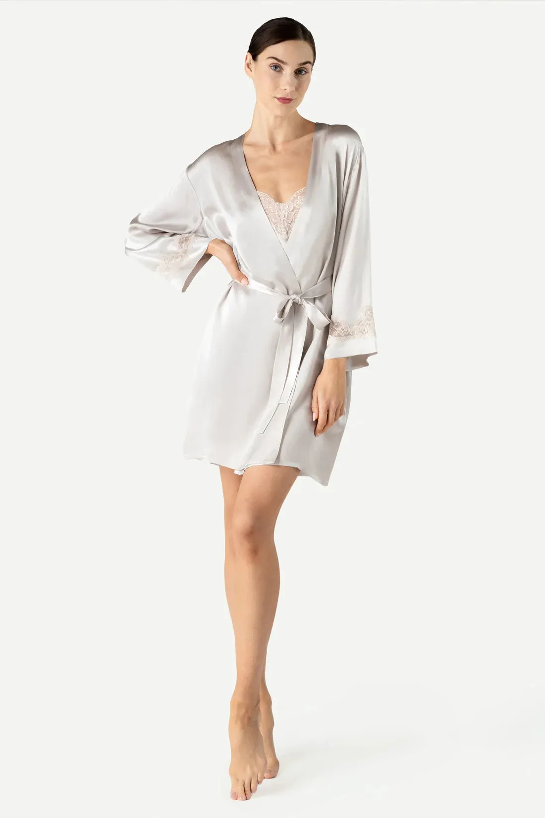 MORGAN ICONIC SHORT SILK ROBE