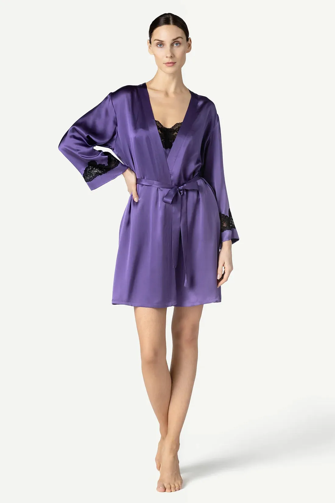 MORGAN ICONIC SHORT SILK ROBE