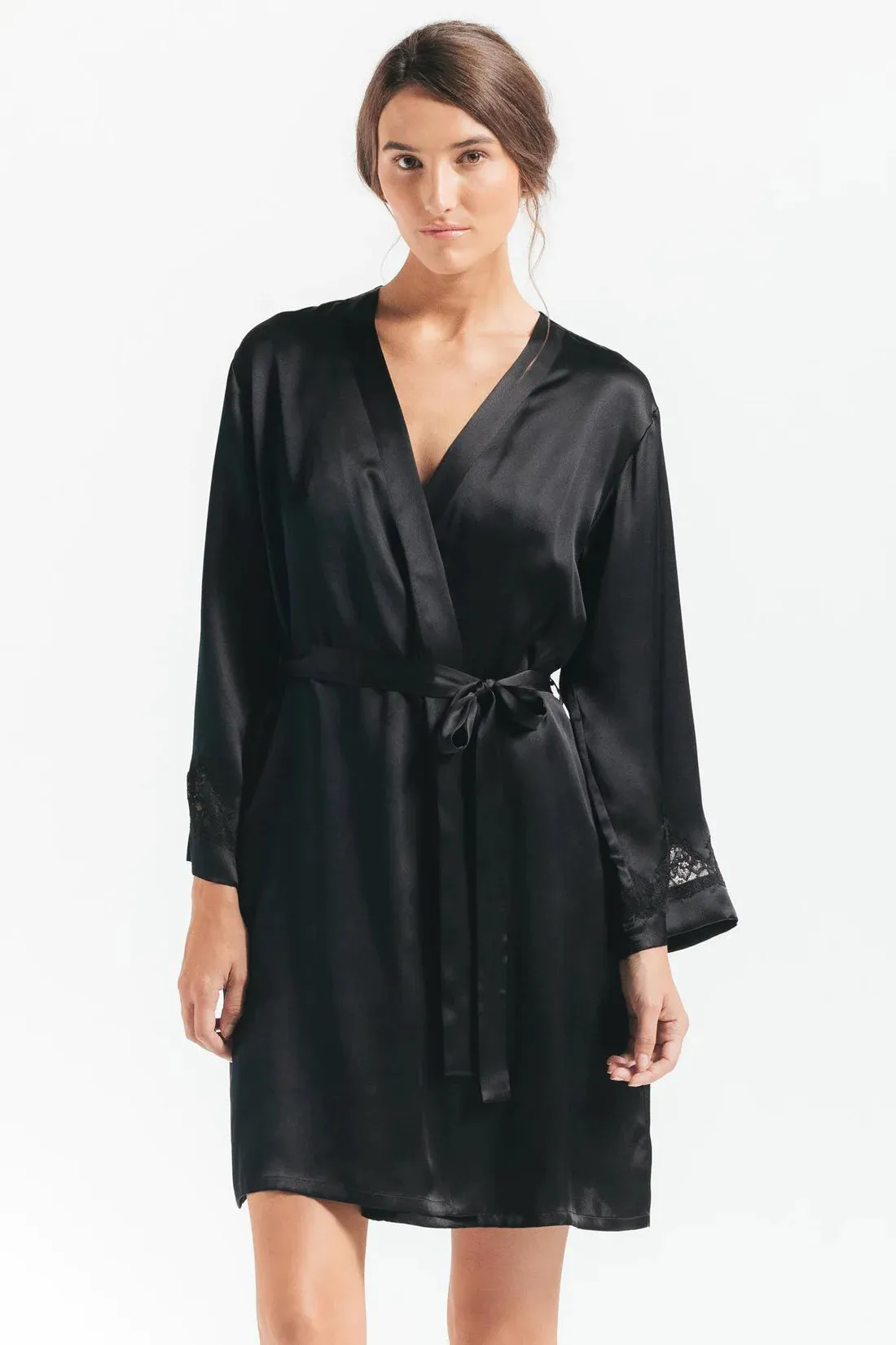 MORGAN ICONIC SHORT SILK ROBE