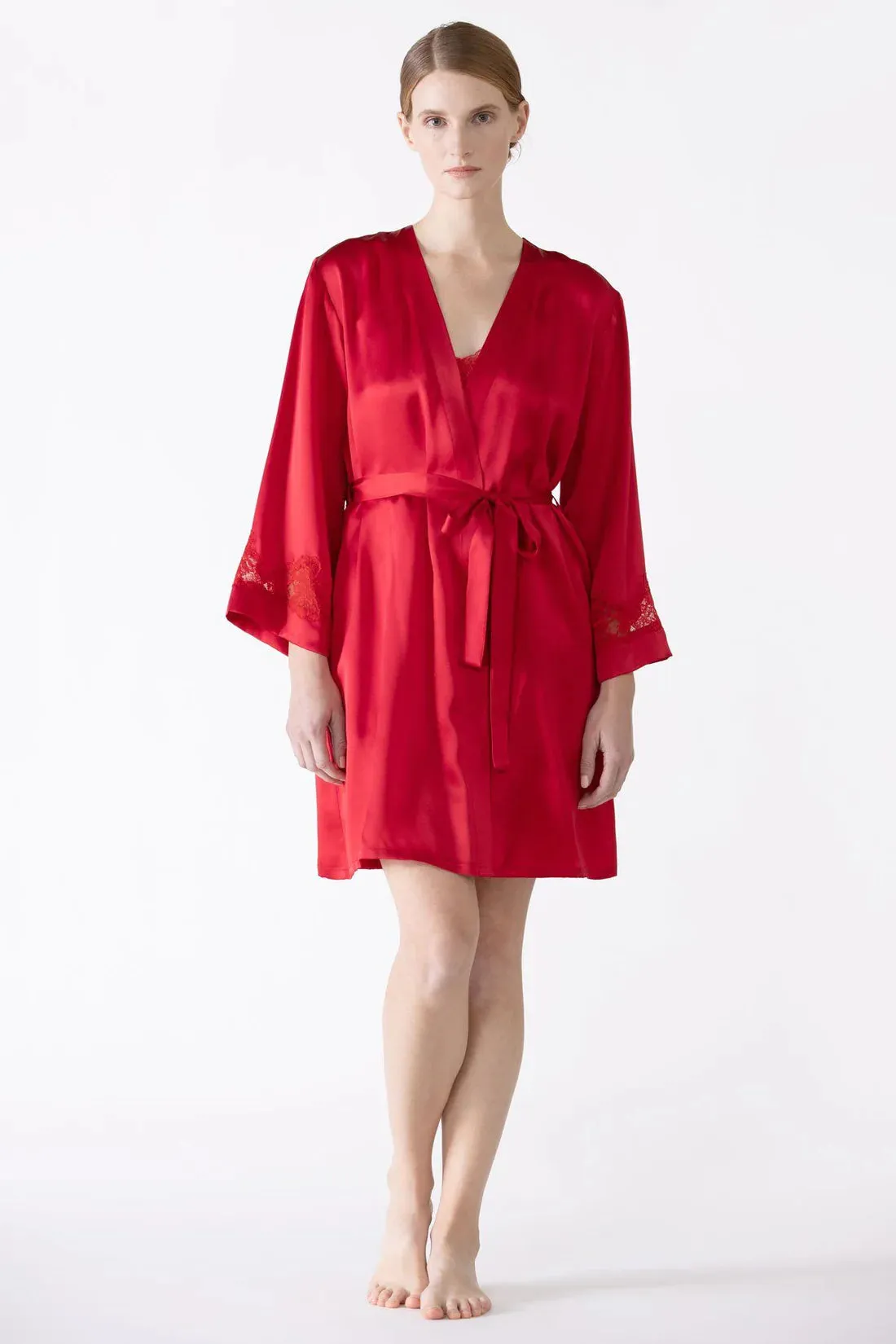 MORGAN ICONIC SHORT SILK ROBE