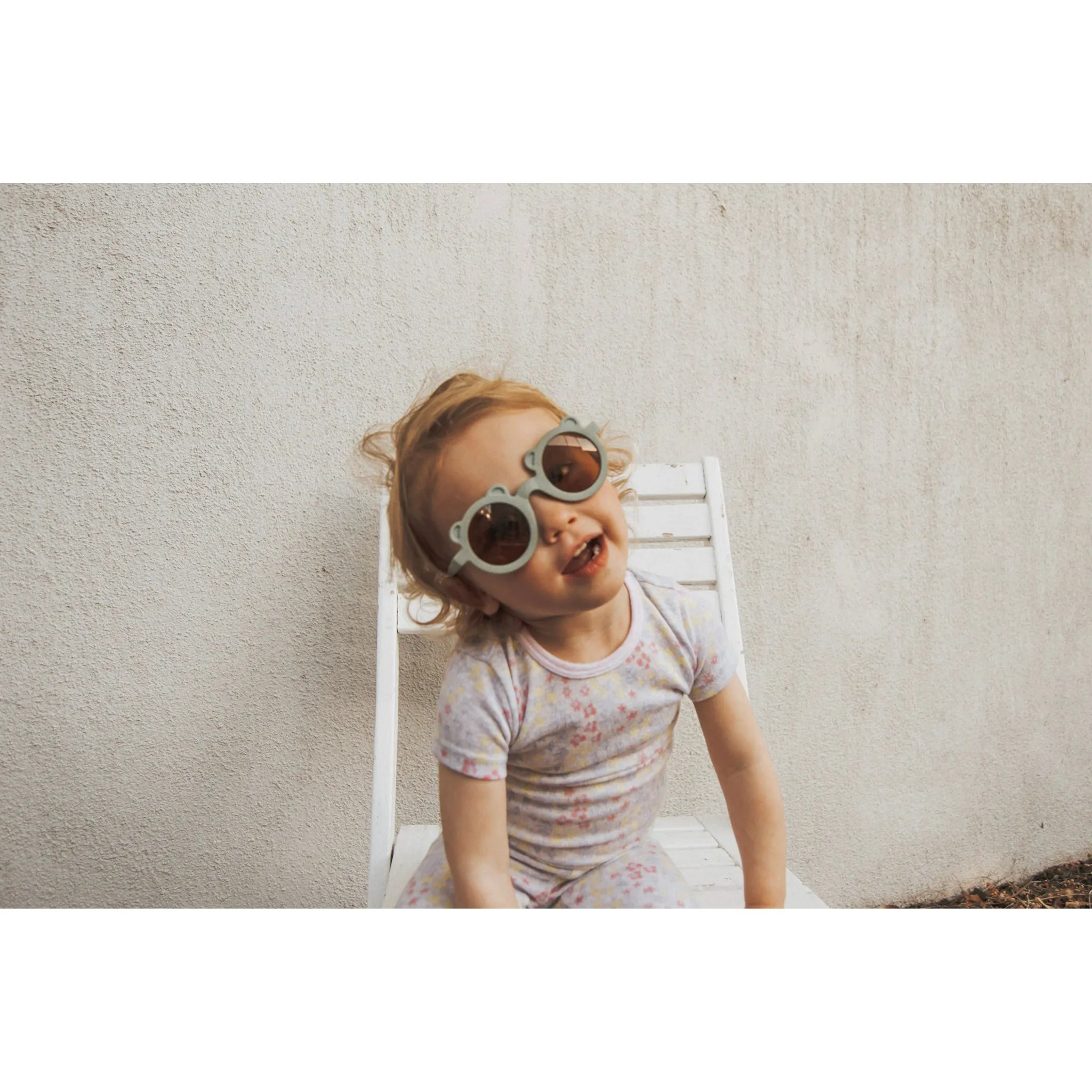 My Little Sunnies Round Bear Sunglasses Succlent Green Matte