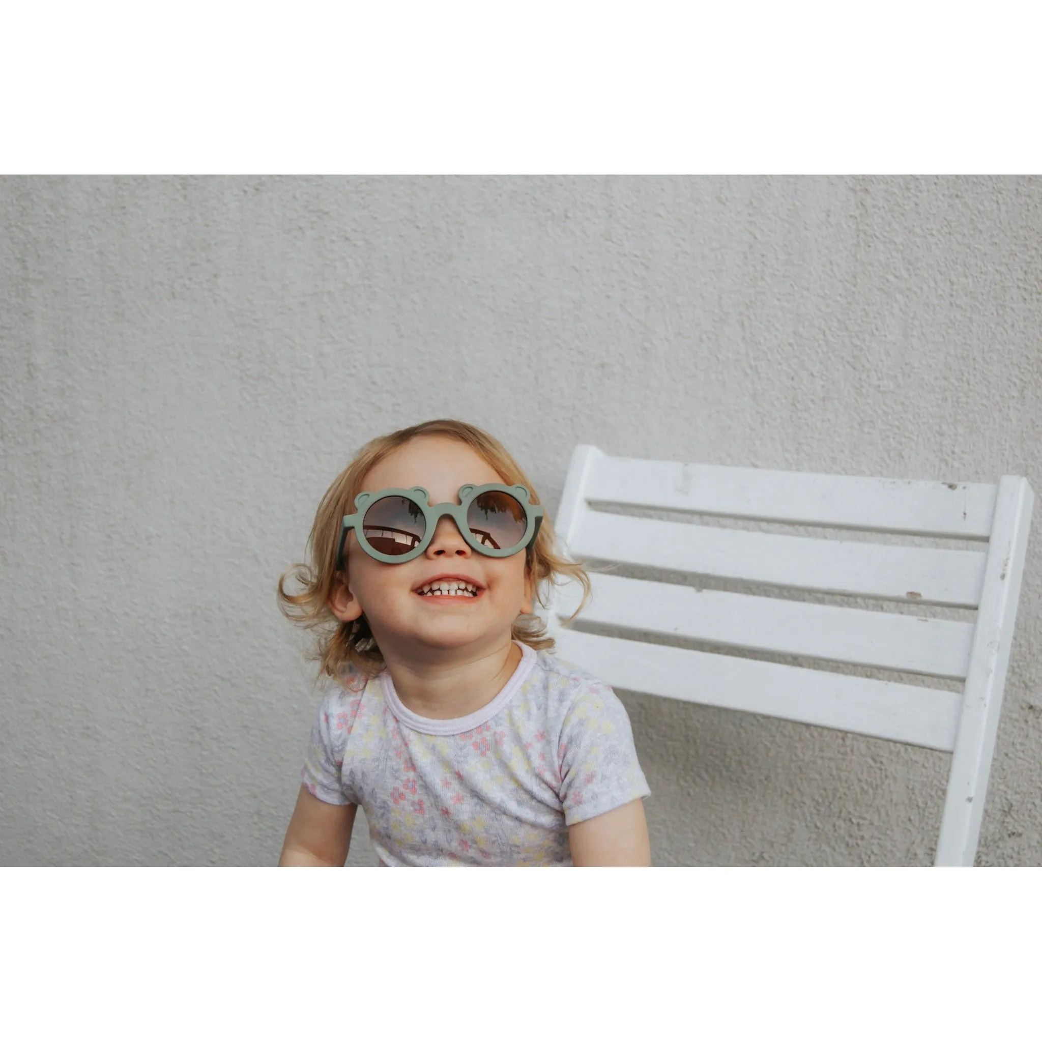 My Little Sunnies Round Bear Sunglasses Succlent Green Matte