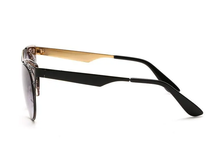 Newest Brand Cat Eye Sunglasses Women Hollow Metal Frame High Quality Sun Glasses Vintage Oculos UV400