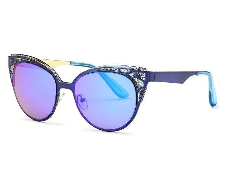 Newest Brand Cat Eye Sunglasses Women Hollow Metal Frame High Quality Sun Glasses Vintage Oculos UV400