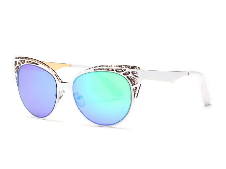 Newest Brand Cat Eye Sunglasses Women Hollow Metal Frame High Quality Sun Glasses Vintage Oculos UV400