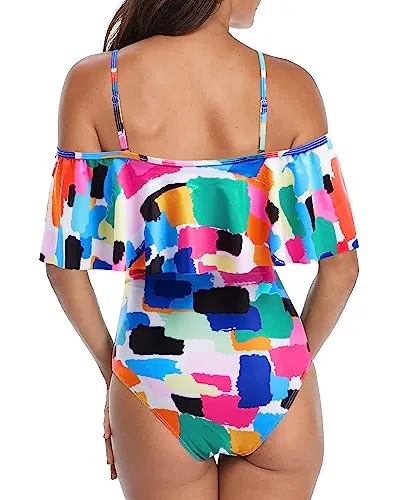 One Piece Vintage Off Shoulder Swimsuits