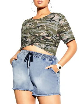 Parsa Soft Denim Short | Light Wash
