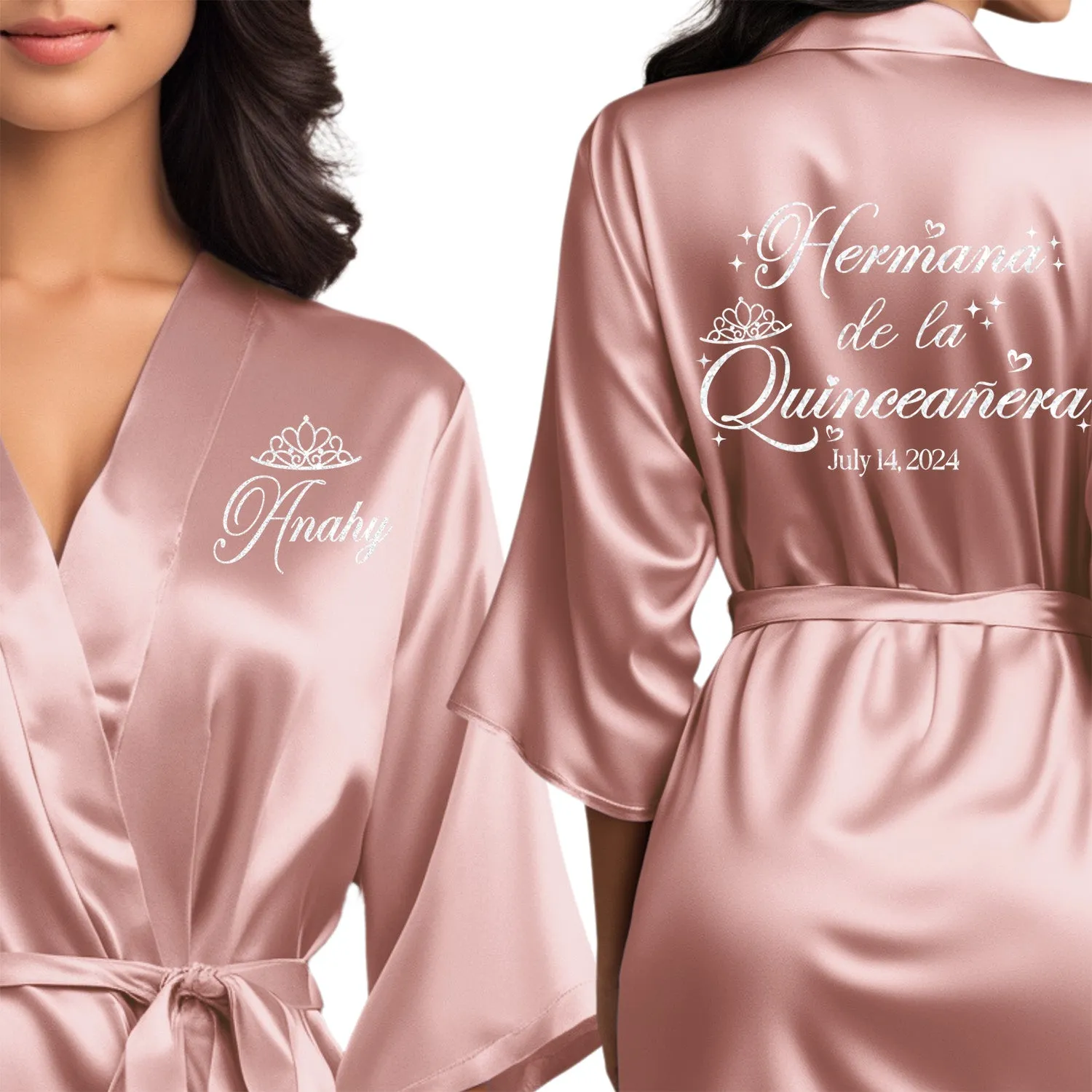 Personalized Misty Mauve Mis Quince Años Robes