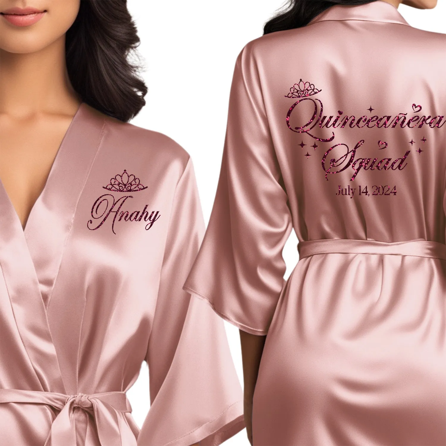 Personalized Misty Mauve Mis Quince Años Robes