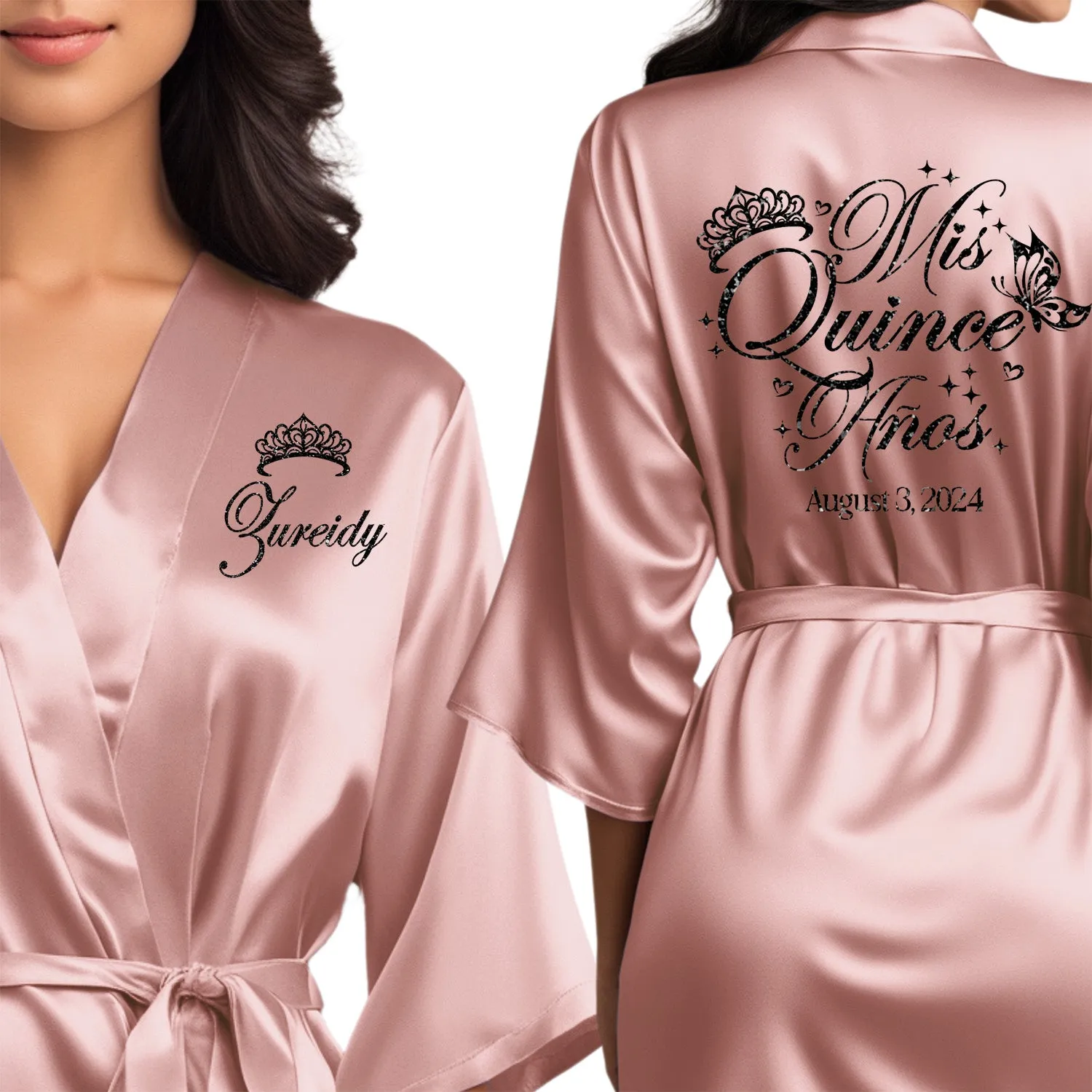 Personalized Misty Mauve Mis Quince Años Robes