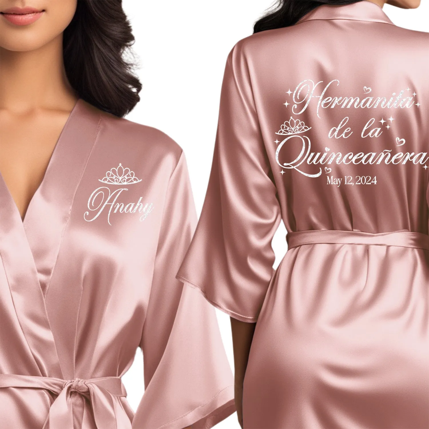 Personalized Misty Mauve Mis Quince Años Robes