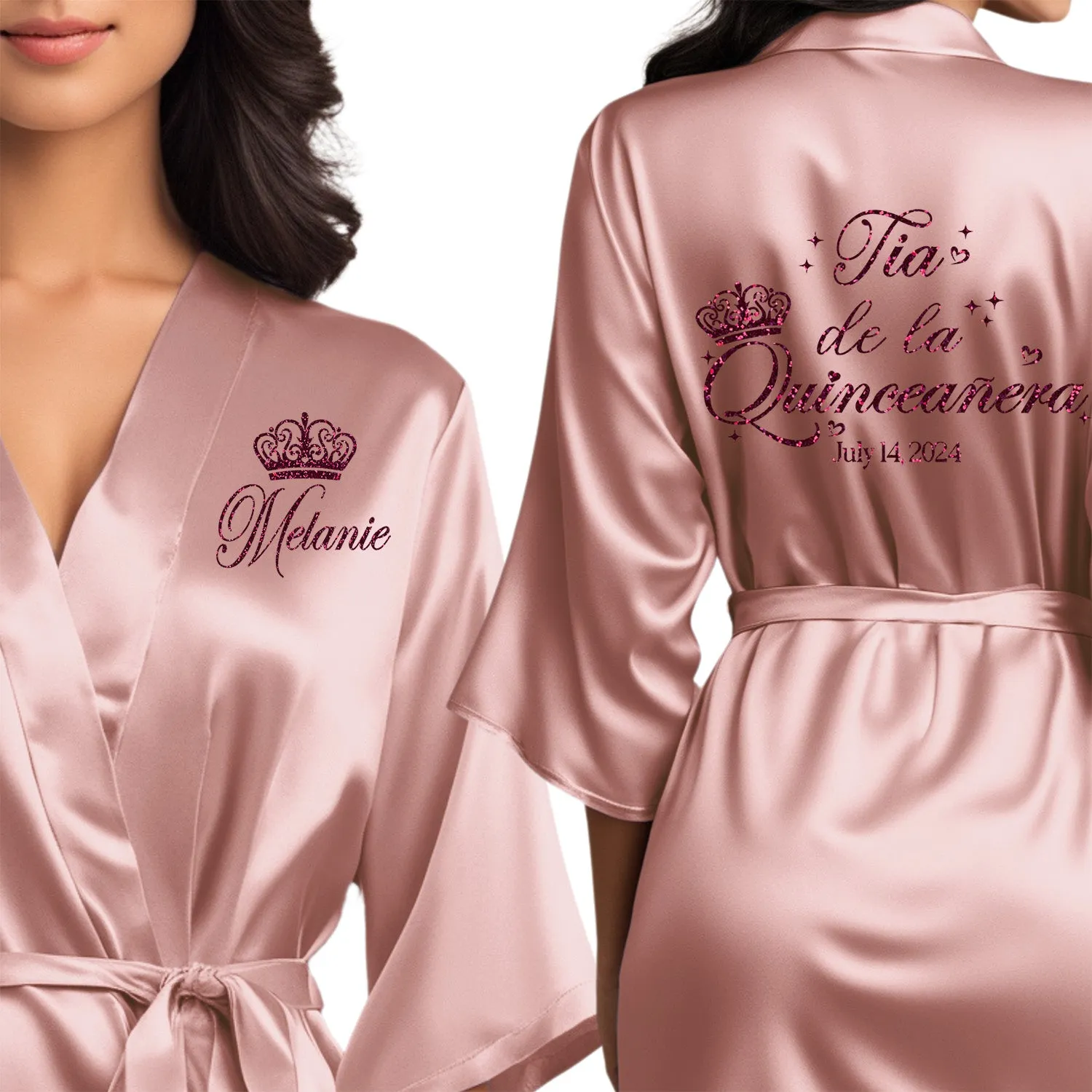 Personalized Misty Mauve Mis Quince Años Robes