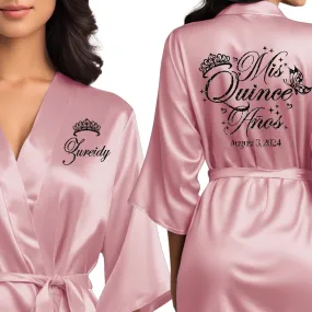 Personalized Rose Pink Mis Quince Años Robes