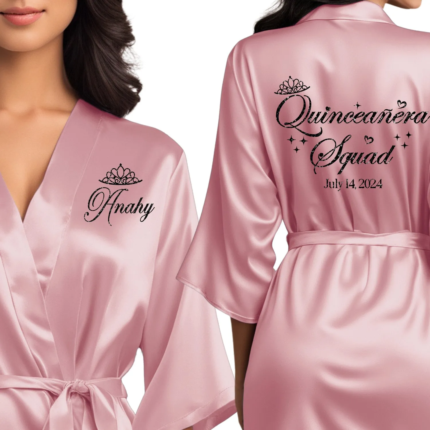Personalized Rose Pink Mis Quince Años Robes