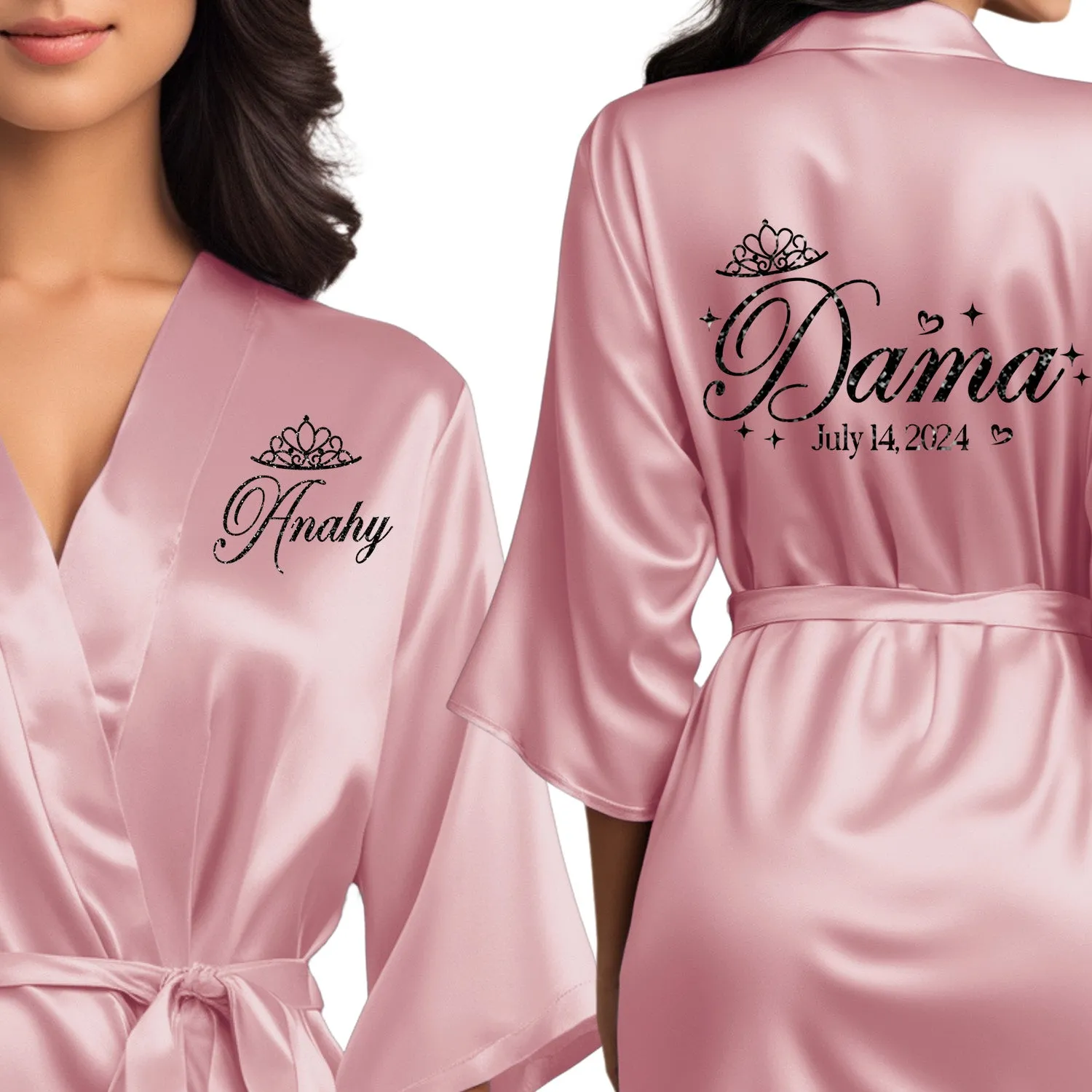 Personalized Rose Pink Mis Quince Años Robes