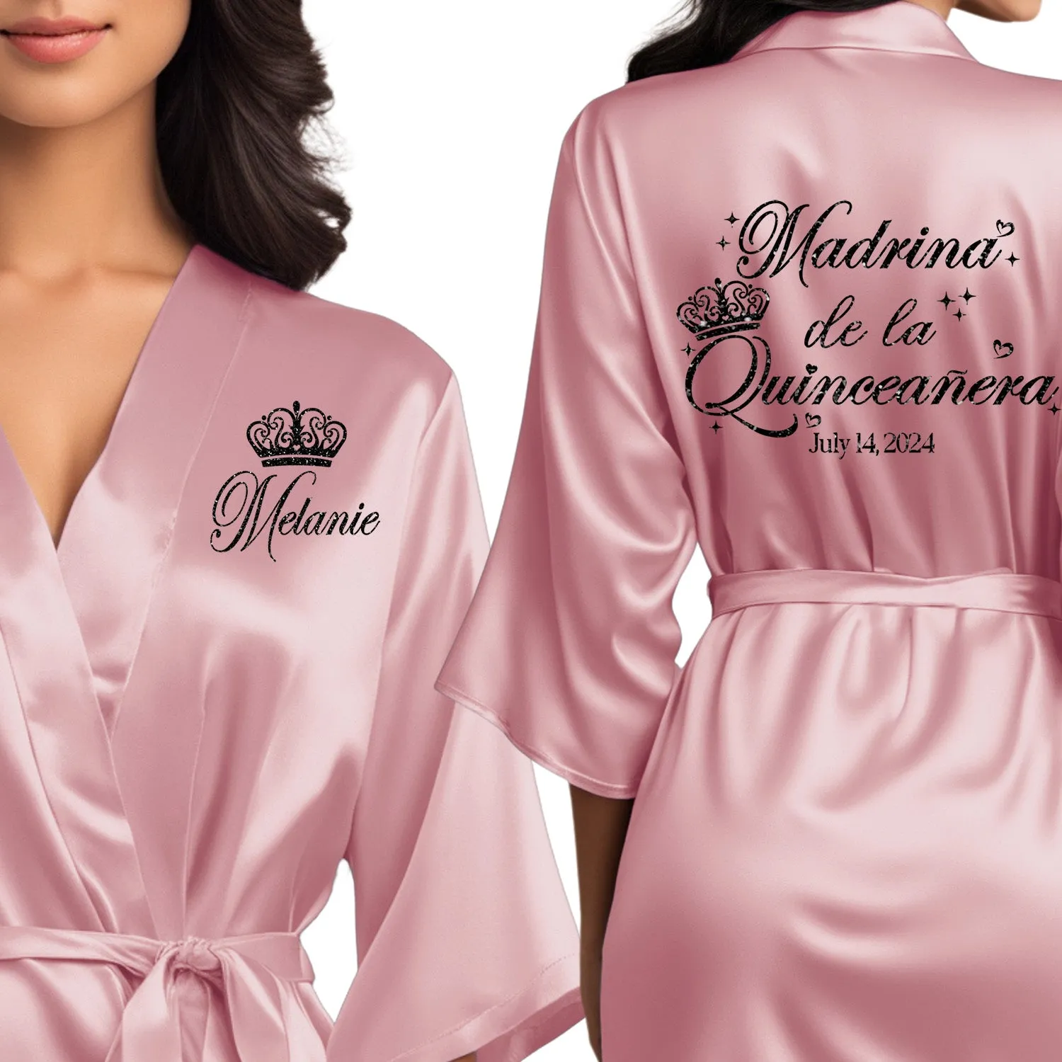 Personalized Rose Pink Mis Quince Años Robes