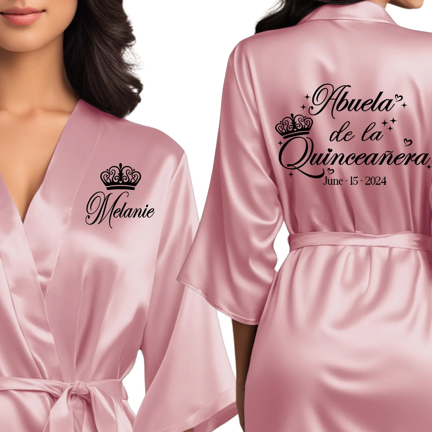 Personalized Rose Pink Mis Quince Años Robes