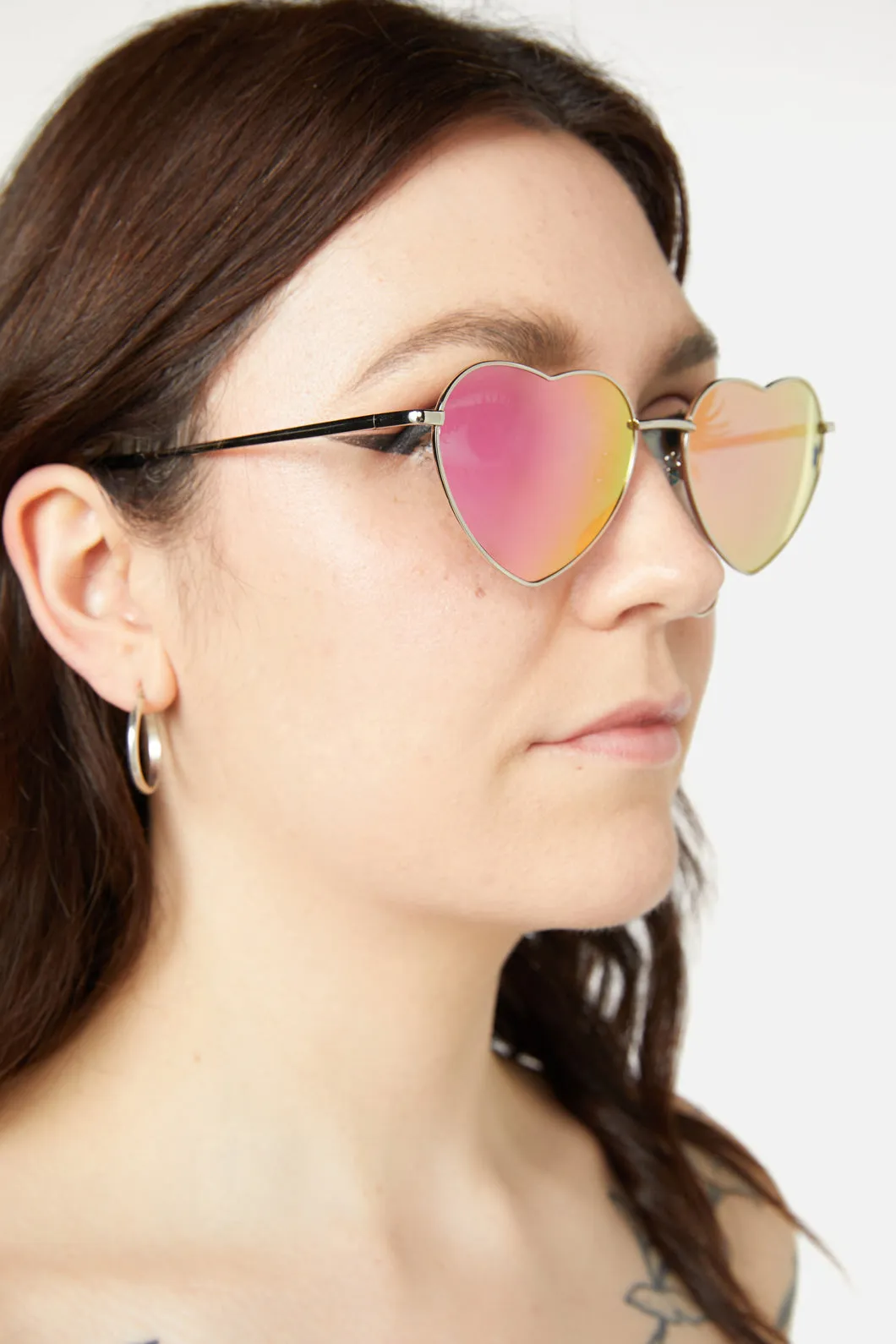 Pink Heart Frame Sunglasses