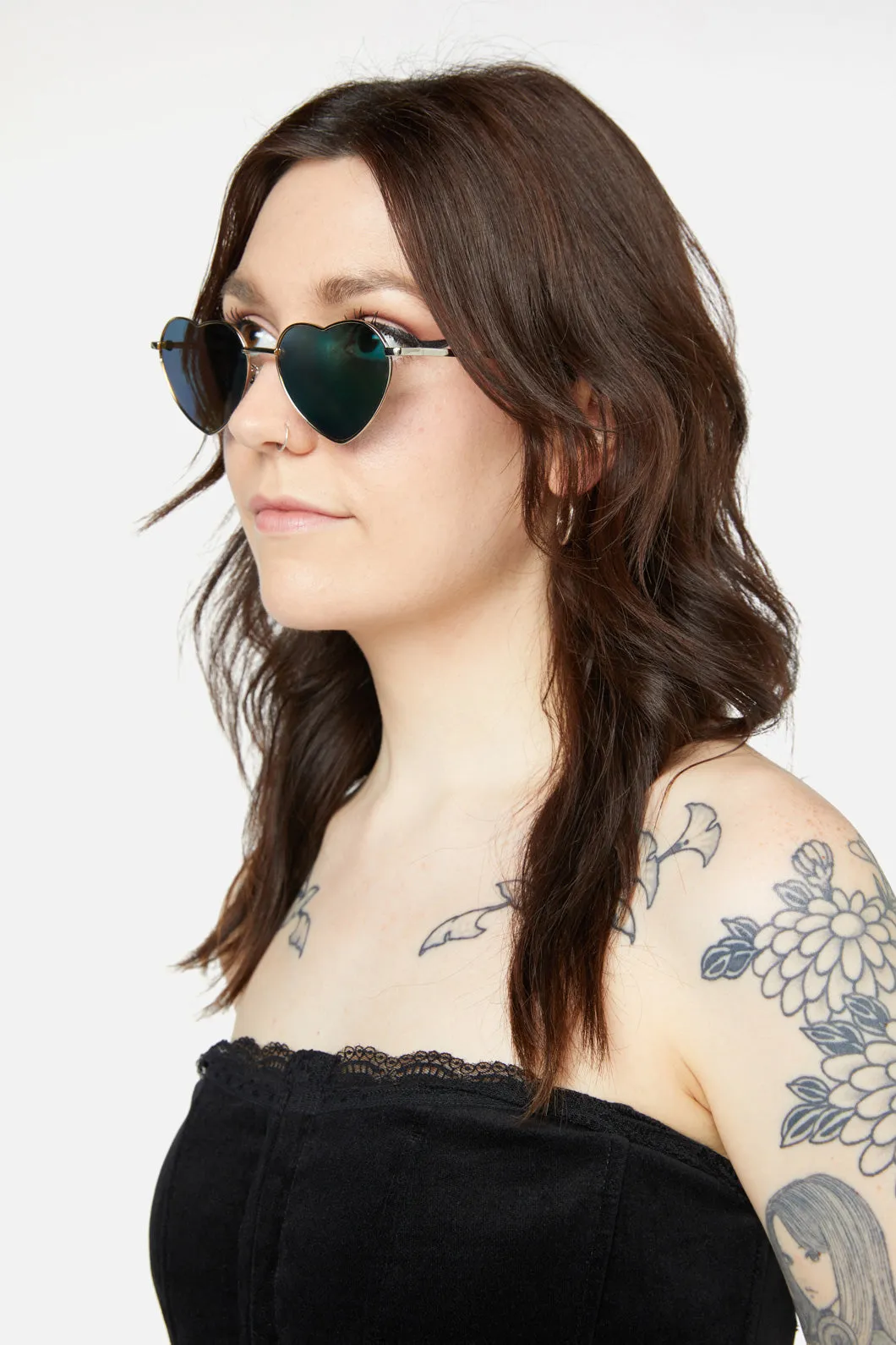 Pink Heart Frame Sunglasses