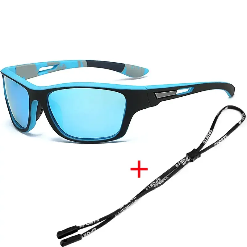 Polarized Sports Sunglasses with Rope UV400  Outdoor Fishing Glasses