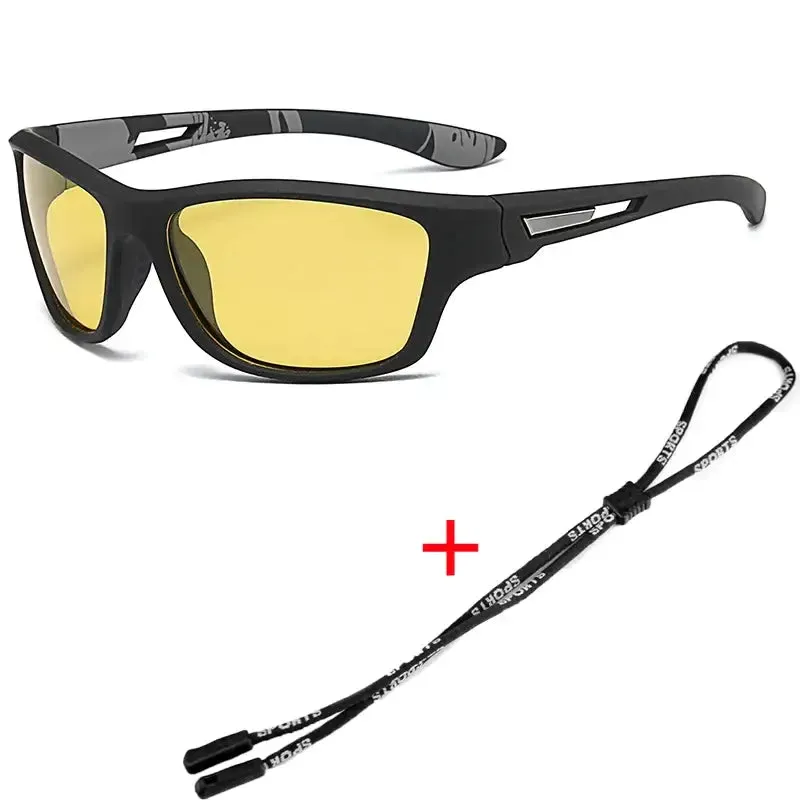 Polarized Sports Sunglasses with Rope UV400  Outdoor Fishing Glasses