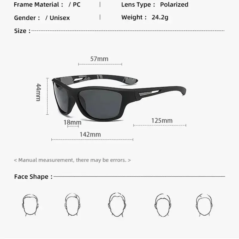 Polarized Sports Sunglasses with Rope UV400  Outdoor Fishing Glasses