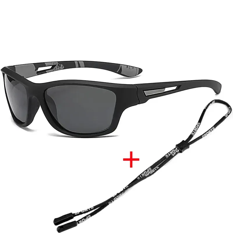 Polarized Sports Sunglasses with Rope UV400  Outdoor Fishing Glasses