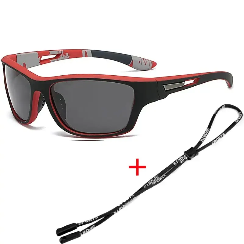 Polarized Sports Sunglasses with Rope UV400  Outdoor Fishing Glasses