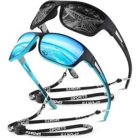 Polarized Sports Sunglasses with Rope UV400  Outdoor Fishing Glasses
