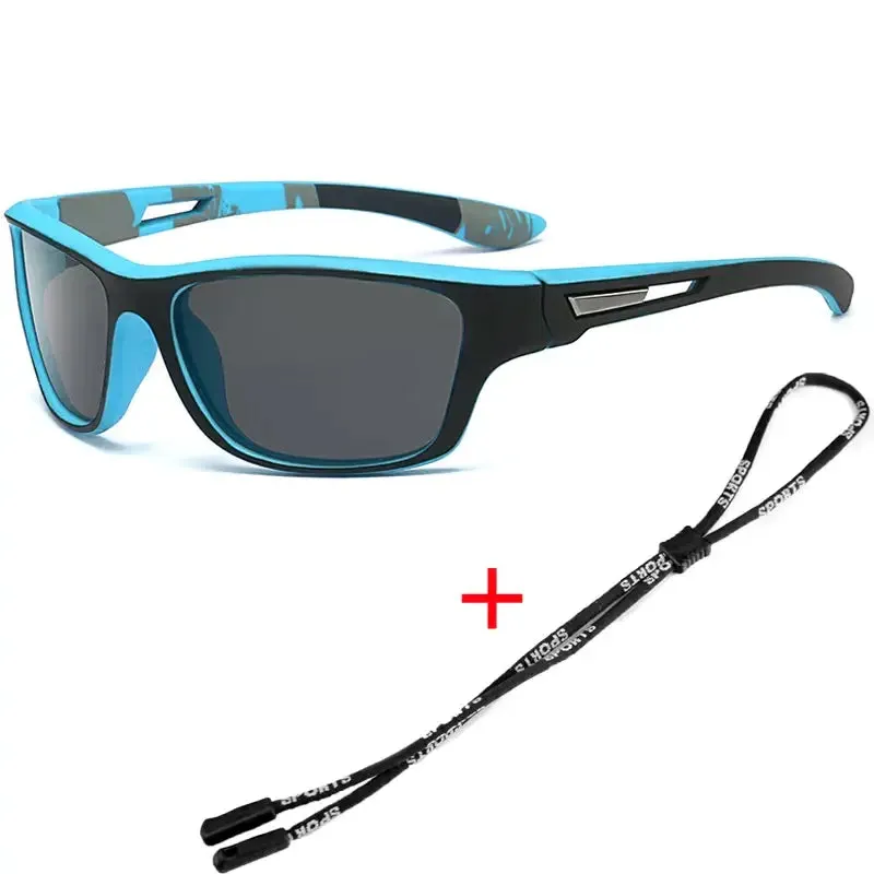 Polarized Sports Sunglasses with Rope UV400  Outdoor Fishing Glasses
