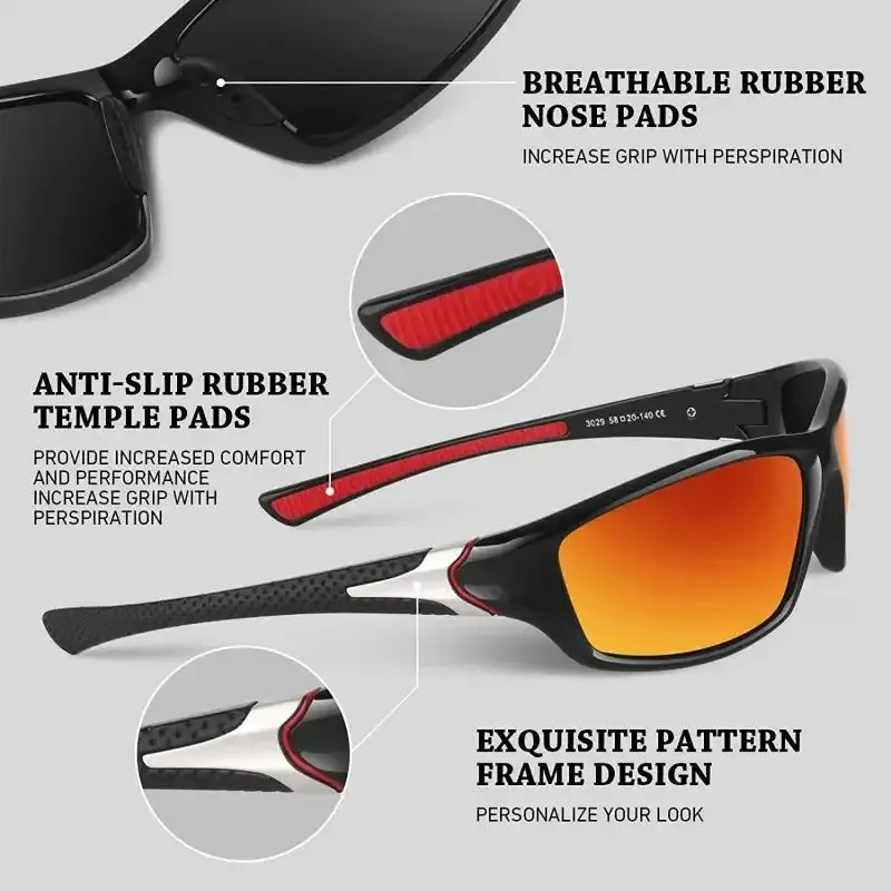 Polarized Sports Sunglasses with Rope UV400  Outdoor Fishing Glasses