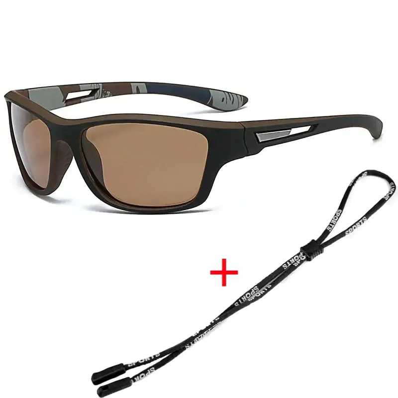 Polarized Sports Sunglasses with Rope UV400  Outdoor Fishing Glasses