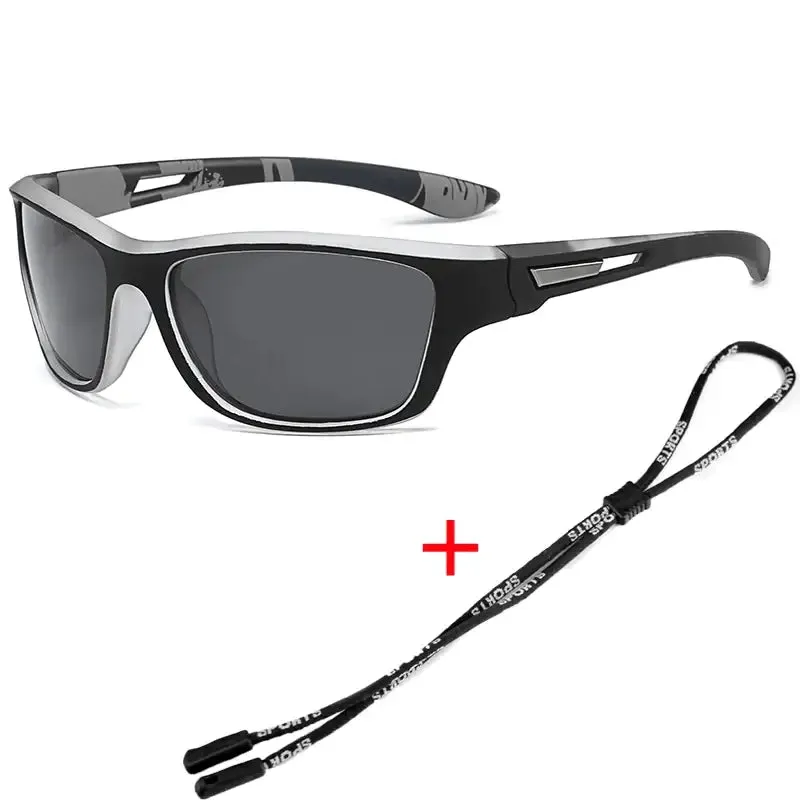 Polarized Sports Sunglasses with Rope UV400  Outdoor Fishing Glasses