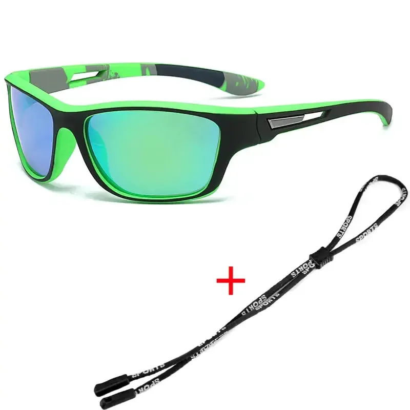 Polarized Sports Sunglasses with Rope UV400  Outdoor Fishing Glasses