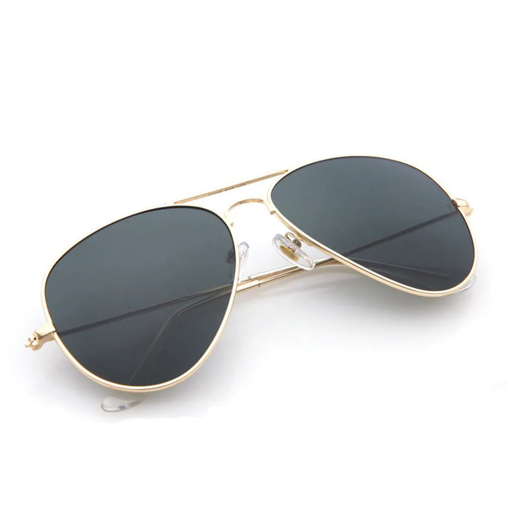 Polarized Sunglasses Aviator Summer Accessories UV400 Protection Glasses Oculos De Sol Gold Frame Gradient Tea Color Lens
